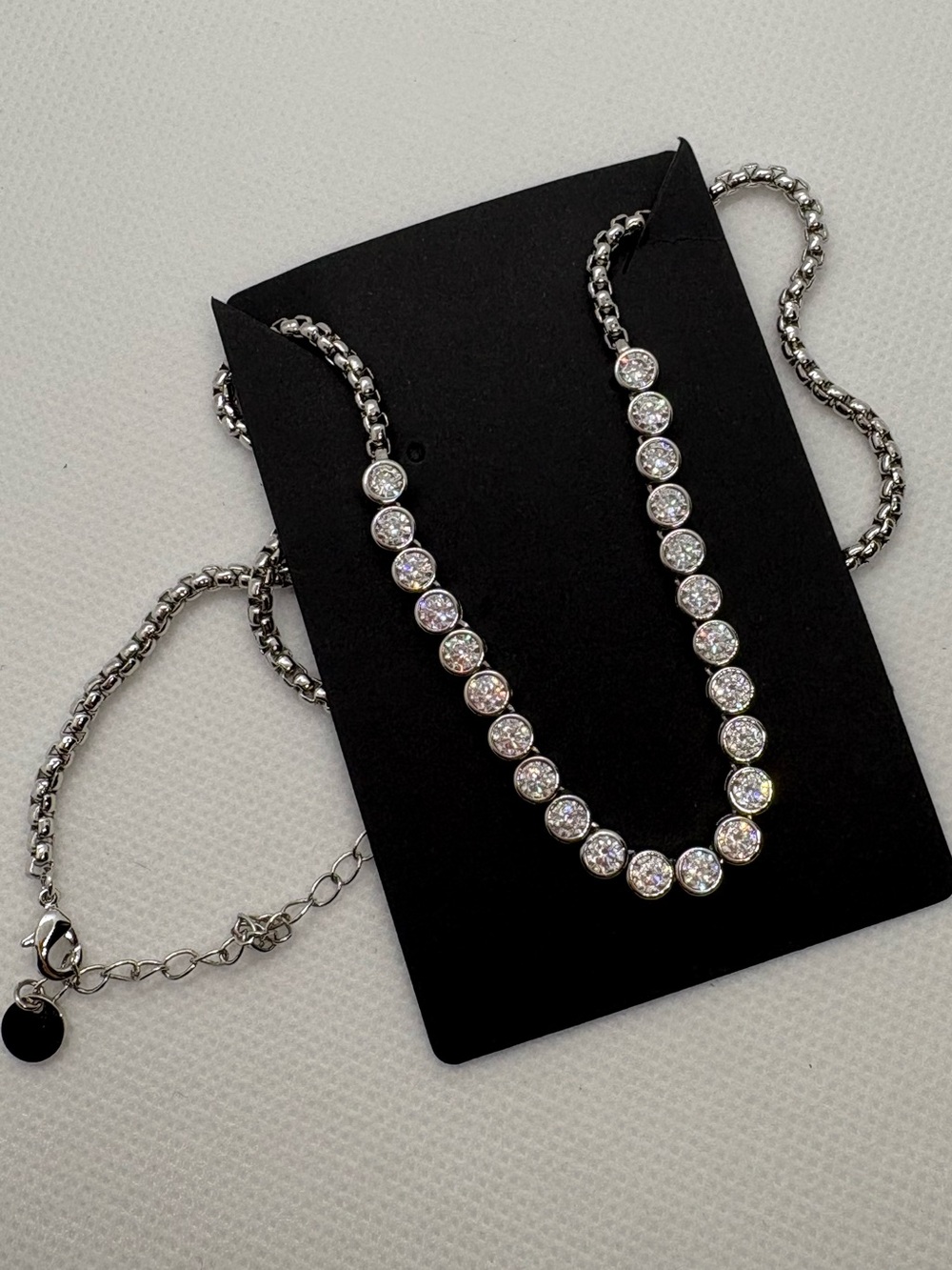 Silver Diamond Bomb Party Necklace